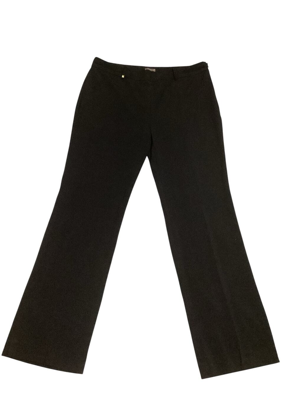 Cortefiel Women's Black Mid-Rise Tailored Wide Leg Dress Pants Trouser size XL